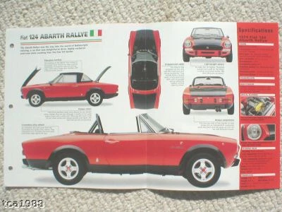 FIAT 124 ABARTH RALLYE HOJA DE ESPECIFICACIONES/FOLLETO: 1974, 1975, Foto 1 de 3