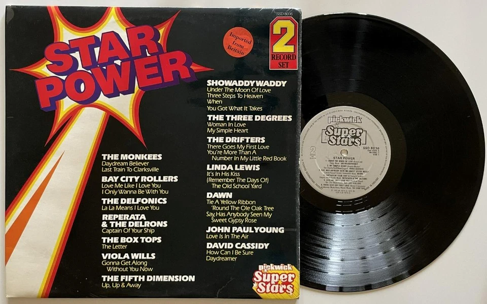 Star Power dbl LP EX Pickwick UK Pop Rock Bay City Rollers Monkees Showaddywaddy - Imagem 1 de 4