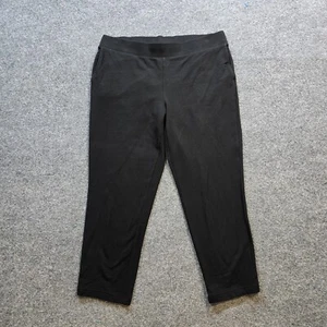 J Jill Pants Womens Medium Black Affinity French Terry Slim Crop Pull On Casual - Picture 1 of 10