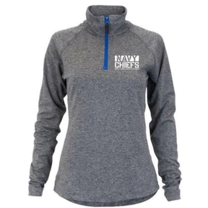 Soffe Grey Women's Navy Melange Quarter Zip Large NEW W TAG - Picture 1 of 3