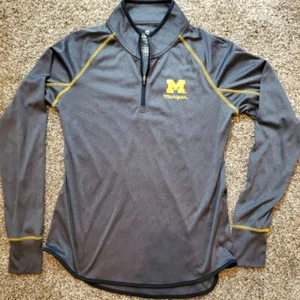 Colosseum Michigan Wolverines Damen 1/4 Zip Heather Blue Pullover XL tailliert - Bild 1 von 10