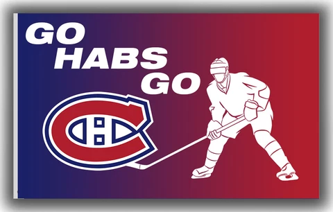 Montreal Canadiens GO HABS GO Hockey Flag 90x150cm 3x5ft Fans Best Banner Cover