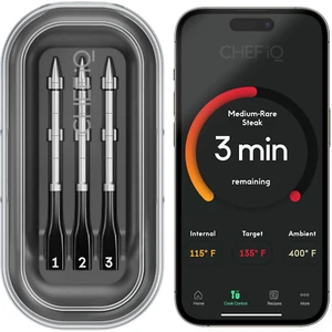 CHEF iQ Sense Termometro Carne Wireless Intelligente con 3 Sonde Ultrasottili, Illimitato - Foto 1 di 12