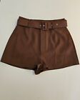 Missguided Petite Tailored High Waist Belted Short Coord Chocolate Size UK 6