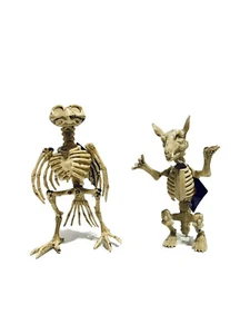LOT 2- Plastic Spooky Bird 7” and Rat 6.5” Skeleton Halloween Decorations - NEW - Picture 1 of 7