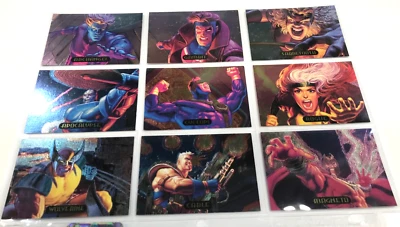 1994 Fleer Marvel Masterpieces trading card Powerblast Chase Card FULL SET (9) - Image 1 of 4