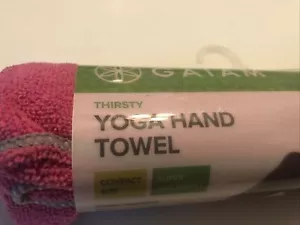 GAIAM Thirsty Yoga Mat Towel Fast Drying Moisture Wick Absorbent Purple Lime NEW - Picture 1 of 3
