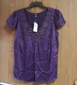 Camicia Alfani 100% pura seta colore uva con dettagli colore oro 18W - Foto 1 di 2