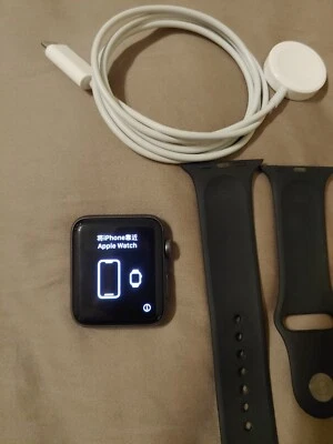 USED Apple Watch S3 Series 3 GPS 42mm Space Gray Aluminum Case Black Sport Band - Image 1 of 4