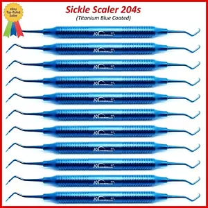 SCALER FALCE DENTALE 204S igiene falciera posteriore rivestimento blu titanio - Foto 1 di 7