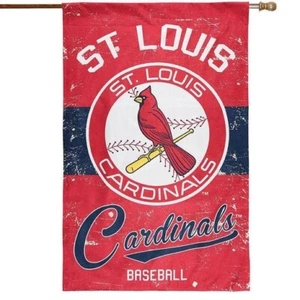 St. Louis Cardinals 28" x 44" Vintage Linen House Flag - Picture 1 of 1