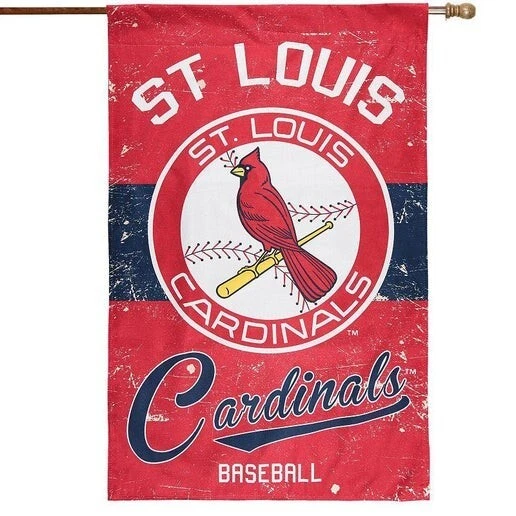 St. Louis Cardinals 28" x 44" Vintage Linen House Flag - Image 1 of 1