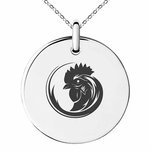 Edelstahl Tribal Hahn Tier Design Charm Halskette oder Schlüsselanhänger - Bild 1 von 25