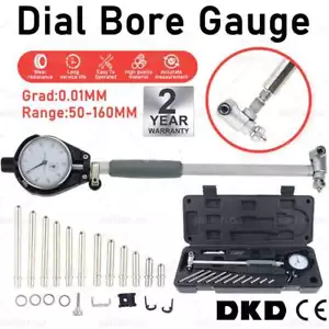 Dial Bore Gauge 50-160MM Diameter Indicator Measuring Engine Cylinder Tool Kit - Picture 1 of 12