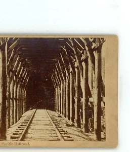 Innenraum von Schneeschuppen der Central Pacific Railroad CPRR Stereoansicht - Bild 1 von 4
