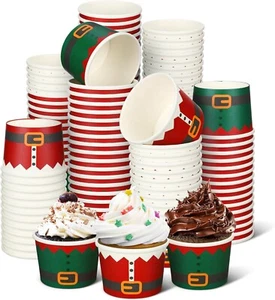 120 Pc 9 oz Small Snack Paper Disposable Bowls  Treat Snack Icecream Cups - Picture 1 of 1