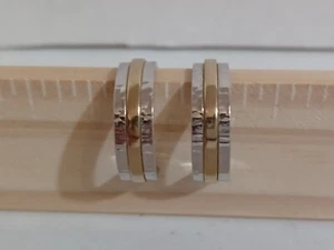 Vintage Avon gehämmert goldfarben Silber Clip On Creolen Modeschmuck - Bild 1 von 3