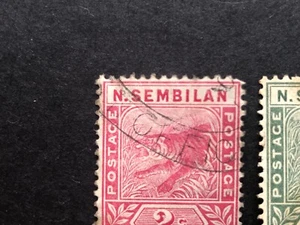 Malaya-Negri Sembilan Scarce 1891 Tiger Showing’Short N Variety’VFU Sg 3a - Picture 1 of 2