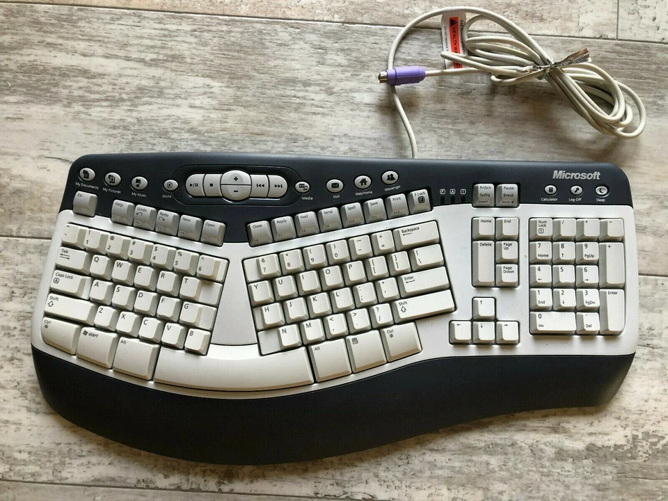 Microsoft NATURAL ERGONOMIC MultiMedia Keyboard 1.0A-Wired PS2 - THE OG of Kybds - Image 1 of 1