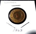 1863 Denmark Skilling World Danish Coin