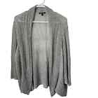 Eileen Fisher Linen Silk Cardigan System Gray Open front Large