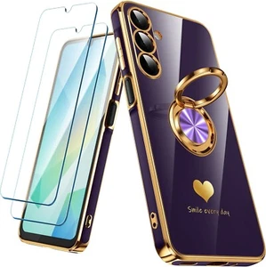 Galaxy A16 5G/4G Hülle mit 2er Pack Displayschutzfolie, 360° Drehbarer Ringhalter - Bild 1 von 6