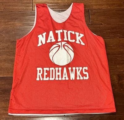Camiseta deportiva de práctica de baloncesto A4 Natick Redhawks 21 roja de malla reversible grande para hombre Foto 1 de 4