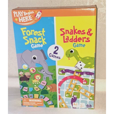 Play Begins Here Snakes & Ladder with Forest Snack Game 2 Board Games in 1 - Image 1 of 4