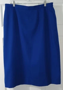 Ellen Kaye Women's 100% Worsted Wool Blue Size 20 Skirt - Picture 1 of 3