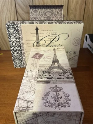 Paris Scene Storage Box Decorative Display Office Bin Organizer - Image 1 of 4