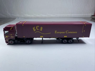 T132 HERPA 1:87 HO LKW DAF ECS European Containers H0 Sattelzug  - Bild 1 von 4