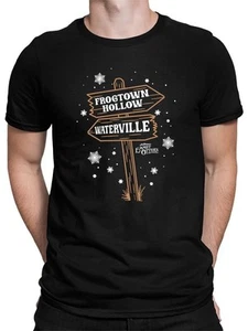 Camiseta para hombre Christmas Frogtown Hollow Waterville Sign - Imagen 1 de 16
