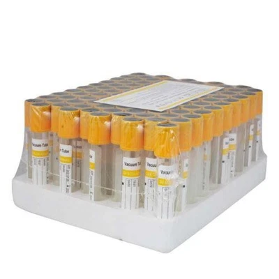 Paquete de 100 tubos de recolección de sangre activador de coágulos de gel amarillo de 3 ml vidrio estéril para Foto 1 de 4