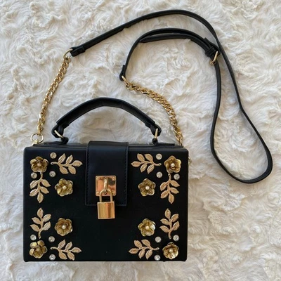 Aldo цветочный коробка сумка Messenger сумка золотой жемчуг цветок через плечо гламурный максимализм  - Изображение 1 из 4