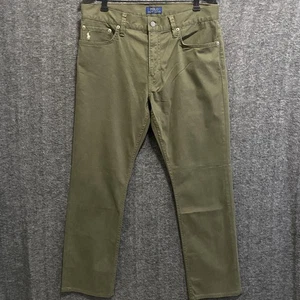 Pantalones Polo Ralph Lauren Para Hombre 33x30 Verde Varick Ajustados Rectos Chinos 5 Bolsillos - Imagen 1 de 10
