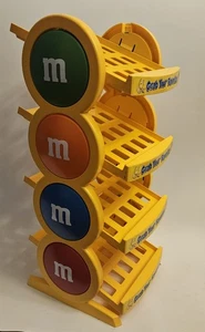 Vintage M+M'S YELLOW STORE DISPLAY 4 SHELVES COLORFUL! Grab your favorites - Picture 1 of 12