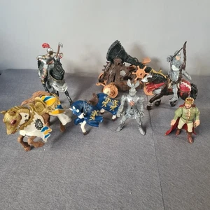 Lote 9 Figuras Fantasía Caballeros Medievales Chap Mei Accesorios Catapulta - Imagen 1 de 9