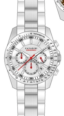 Herrenuhr CAVADINI Chronograph Datum Edelstahl sportlich white CV-890 42 mm - Bild 1 von 3