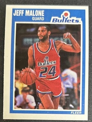 Tarjeta de baloncesto Fleer Jeff Malone 1989-90 #160 Bullets Guard en muy buen estado buen estado Foto 1 de 2
