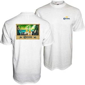 CORONA EXTRA BEACH MENS BEER T-SHIRT LARGE 42 44 EUC - Picture 1 of 1