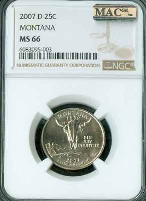 2007 D MONTANA QUARTER NGC MS66 BUSINESS STRIKE  MAC SPOTLESS * - Image 1 of 2