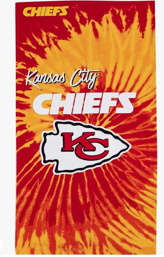 Kansas City Chiefs Beach Towel - Red And Yellow NFL Football - Image 1 of 4