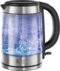 Russell Hobbs Illuminating 1.7L Electric Cordless Glass Kettle with Black/Brushe