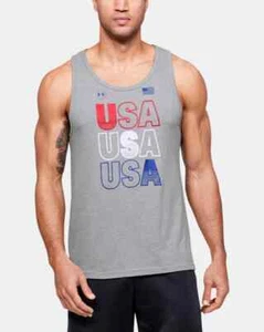 Under Armour Men's UA Freedom USA Tank Gray Size L - Picture 1 of 4