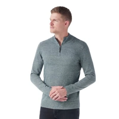 Smartwool Men's M Sparwood Half Zip Sweater Blue Merino Wool Blend SW000299 1/4 - Image 1 of 4