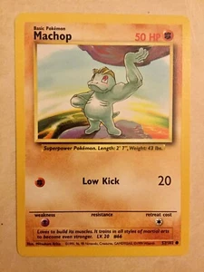 Pokemon card Machop 52/102 Vintage 1995 Strong Pokémon Superpower LP - Bild 1 von 2