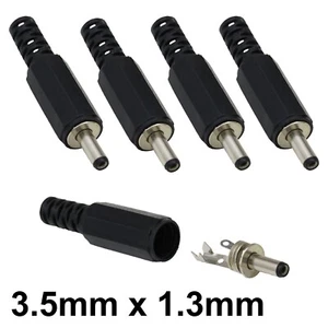 Paquete de 5 conectores de CC 3,5m x 1,3 mm macho enchufe de alimentación hágalo usted mismo - Imagen 1 de 4