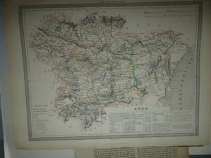 CARTE issue atlas dufour duvotenay vers 1863 aude - Imagen 1 de 1