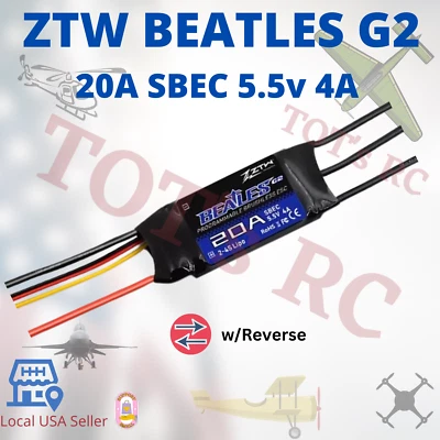 Controlador de velocidade ZTW 32 bits G2 BEATLES ESC *CLEARANCE* 20A 40A 80A 100A 2-6s BEC - Imagem 1 de 4