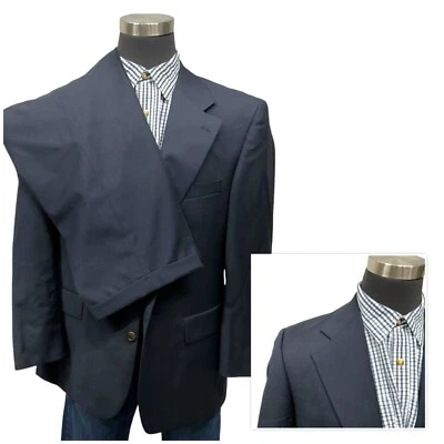 42/43R Chaps Ralph Lauren Hombres Azul Marino Lana 2 Piezas Traje Chaqueta y Pantalones de Vestido 36x29 Foto 1 de 4